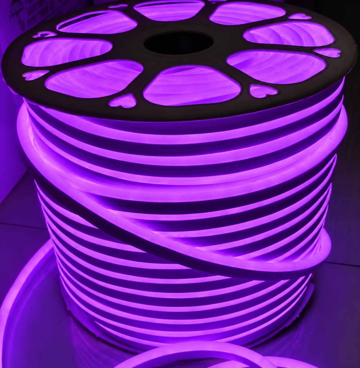 Illustrative purple 12 × 25 mm neon flex reel